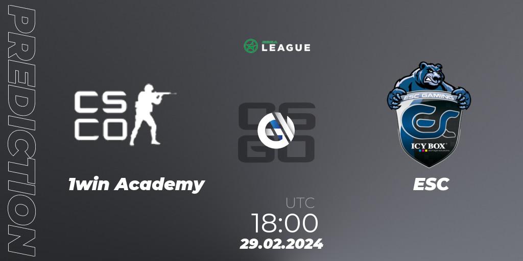1win Academy - ESC: Maç tahminleri. 29.02.2024 at 18:00, Counter-Strike (CS2), ESEA Season 48: Advanced Division - Europe