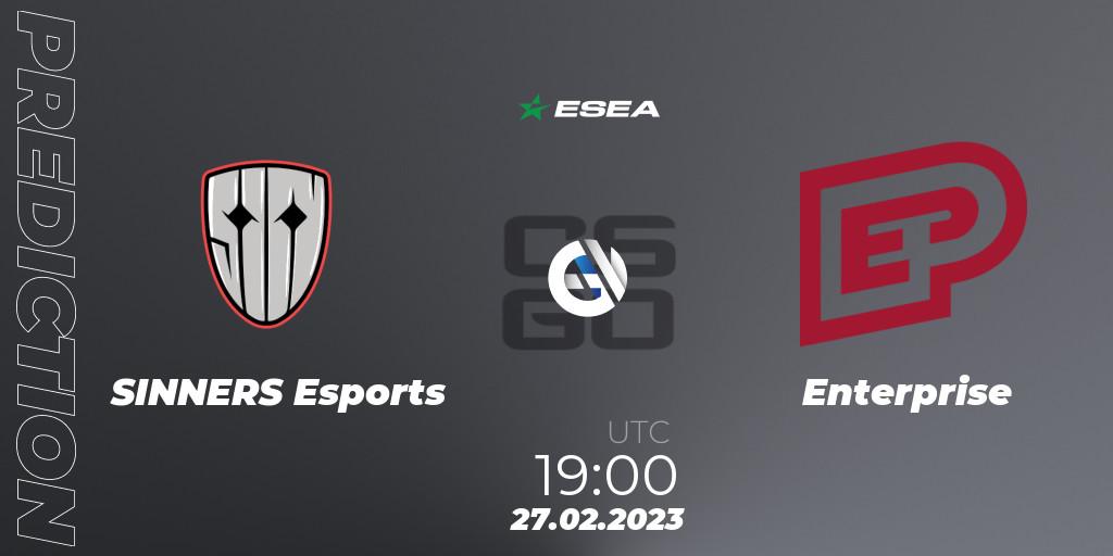 SINNERS Esports - Enterprise: Maç tahminleri. 03.03.2023 at 14:00, Counter-Strike (CS2), ESEA Season 44: Advanced Division - Europe