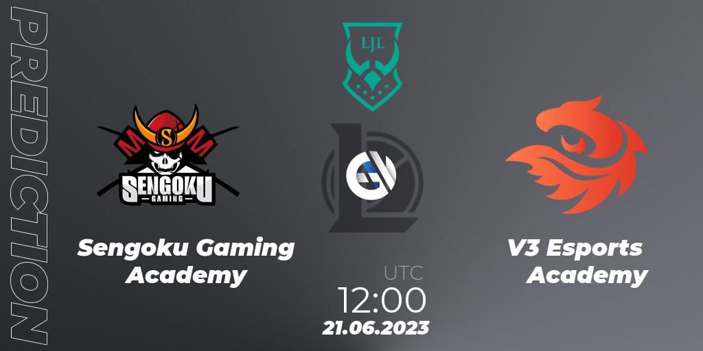 Sengoku Gaming Academy - V3 Esports Academy: Maç tahminleri. 21.06.2023 at 12:00, LoL, LJL Academy 2023 - Group Stage