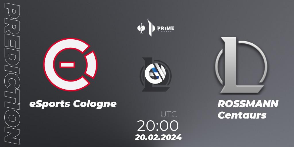 eSports Cologne - ROSSMANN Centaurs: Maç tahminleri. 20.02.2024 at 20:00, LoL, Prime League 2nd Division