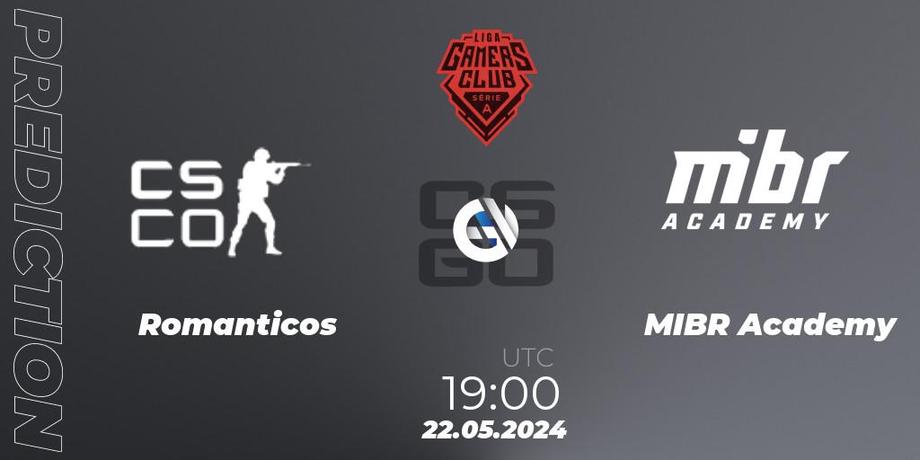 Romanticos - MIBR Academy: Maç tahminleri. 22.05.2024 at 19:00, Counter-Strike (CS2), Gamers Club Liga Série A: May 2024