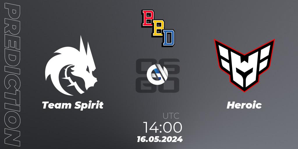 Team Spirit - Heroic: Maç tahminleri. 16.05.2024 at 14:15, Counter-Strike (CS2), BetBoom Dacha Belgrade 2024