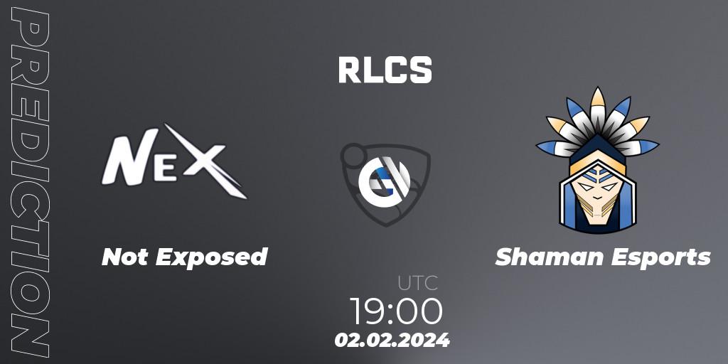 Not Exposed - Shaman Esports: Maç tahminleri. 02.02.2024 at 19:00, Rocket League, RLCS 2024 - Major 1: SAM Open Qualifier 1