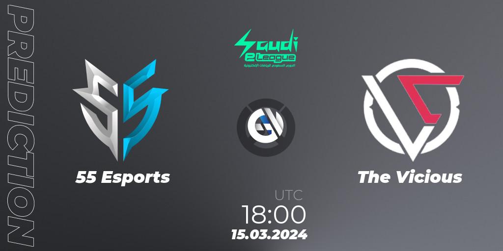 55 Esports - The Vicious: Maç tahminleri. 15.03.2024 at 18:30, Overwatch, Saudi eLeague 2024 - Major 1 / Phase 2