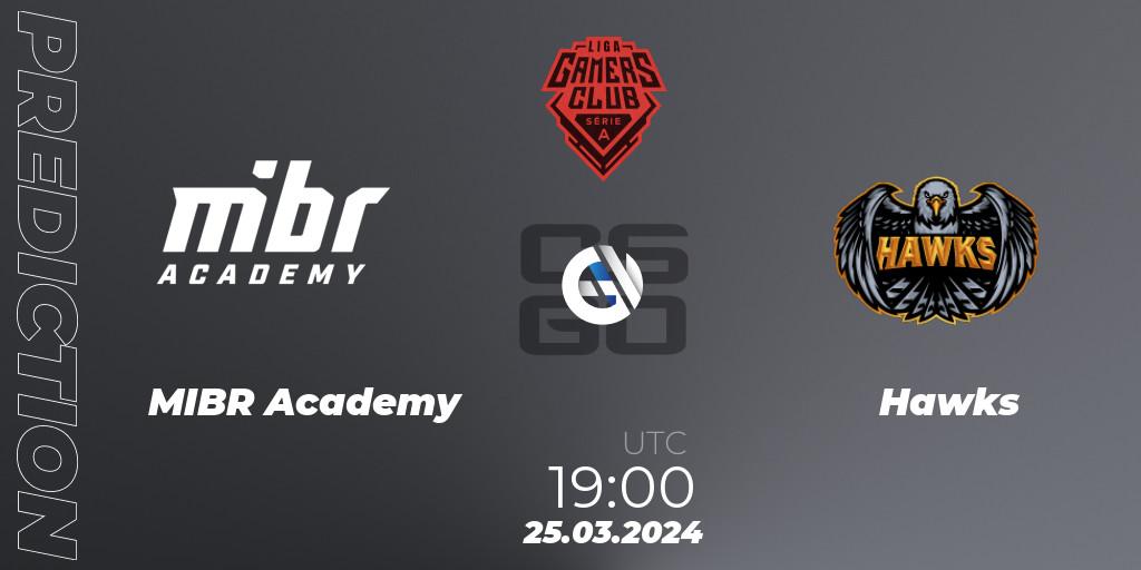MIBR Academy - Hawks: Maç tahminleri. 25.03.24, CS2 (CS:GO), Gamers Club Liga Série A: March 2024