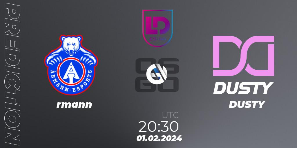 Ármann - DUSTY: Maç tahminleri. 01.02.2024 at 21:30, Counter-Strike (CS2), Icelandic Esports League Season 8: Regular Season