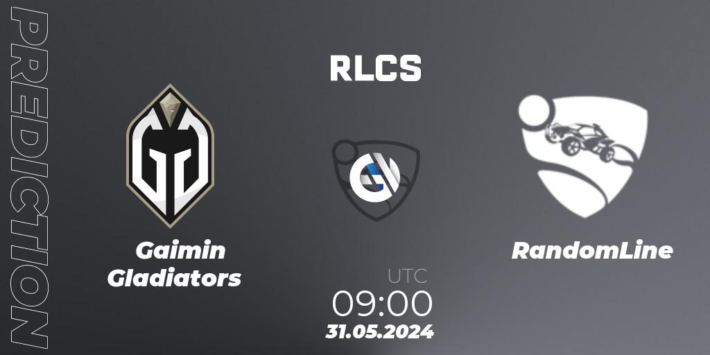 Gaimin Gladiators - RandomLine: Maç tahminleri. 31.05.2024 at 09:00, Rocket League, RLCS 2024 - Major 2: APAC Open Qualifier 6