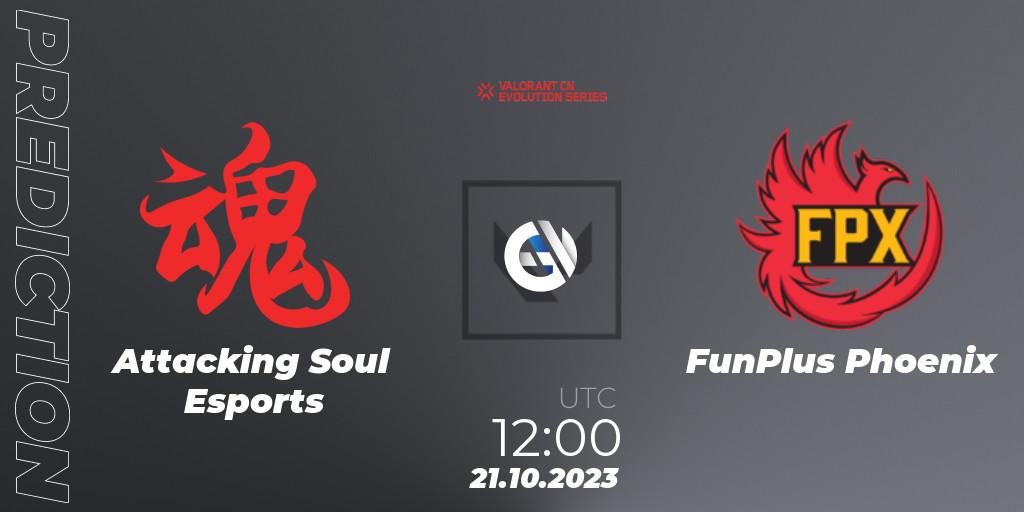 Attacking Soul Esports - FunPlus Phoenix: Maç tahminleri. 21.10.23, VALORANT, VALORANT China Evolution Series Act 2: Selection