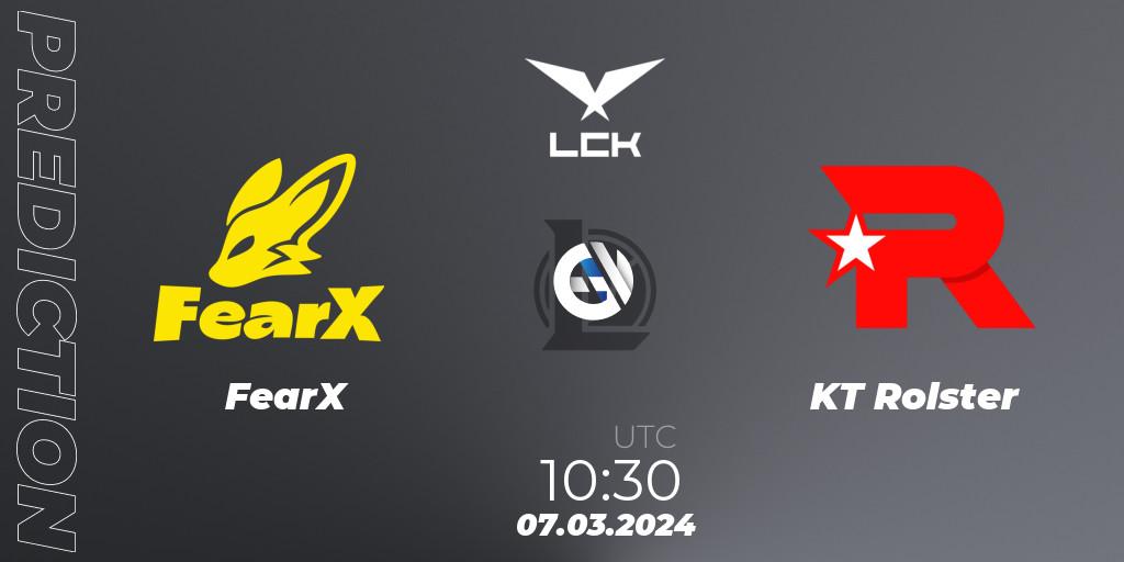 FearX - KT Rolster: Maç tahminleri. 07.03.24, LoL, LCK Spring 2024 - Group Stage