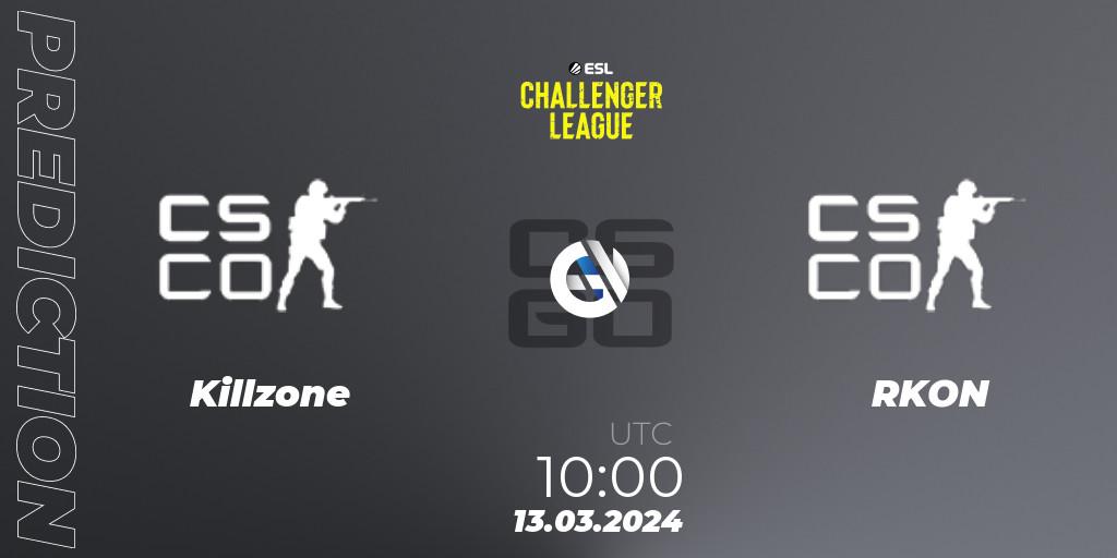 Killzone - RKON: Maç tahminleri. 13.03.2024 at 10:00, Counter-Strike (CS2), ESL Challenger League Season 47: Oceania