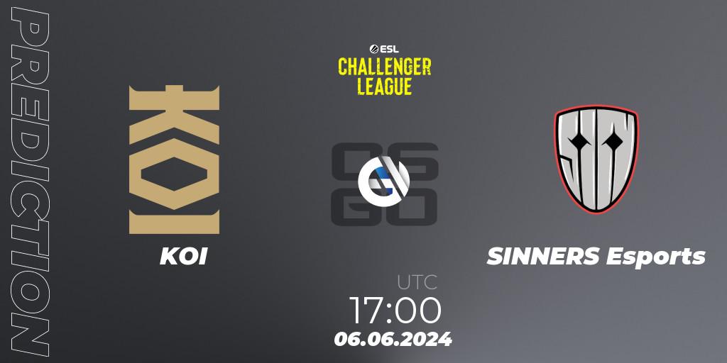 KOI - SINNERS Esports: Maç tahminleri. 06.06.2024 at 17:00, Counter-Strike (CS2), ESL Challenger League Season 47: Europe