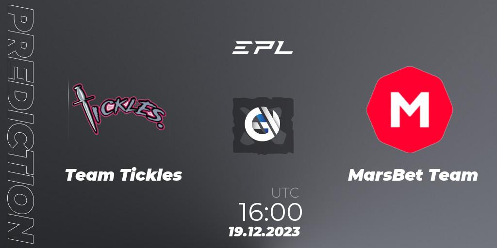 Team Tickles - MarsBet Team: Maç tahminleri. 22.12.2023 at 10:01, Dota 2, European Pro League Season 15