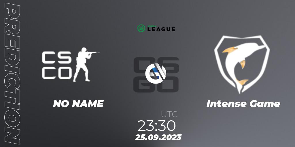 NO NAME - Intense Game: Maç tahminleri. 26.09.2023 at 23:30, Counter-Strike (CS2), ESEA Season 46: Open Division - South America