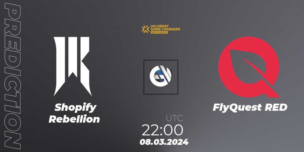 Shopify Rebellion - FlyQuest RED: Maç tahminleri. 08.03.2024 at 22:00, VALORANT, VCT 2024: Game Changers North America Series Series 1