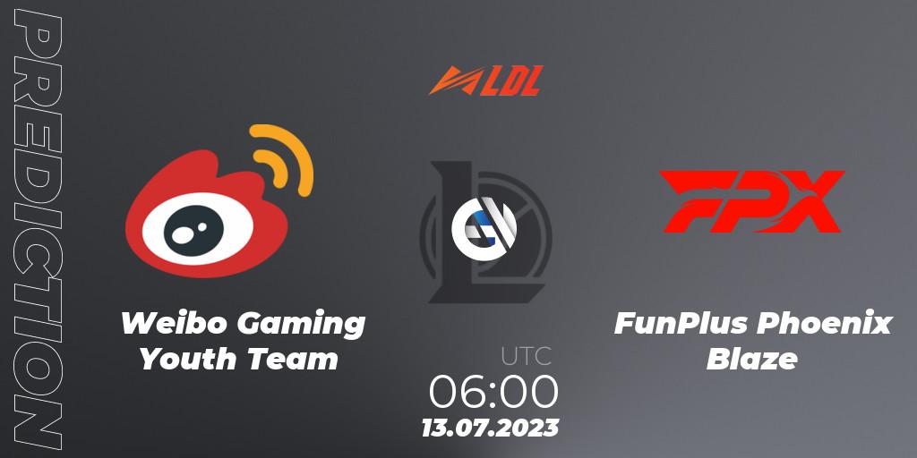 Weibo Gaming Youth Team - FunPlus Phoenix Blaze: Maç tahminleri. 13.07.2023 at 06:00, LoL, LDL 2023 - Regular Season - Stage 3