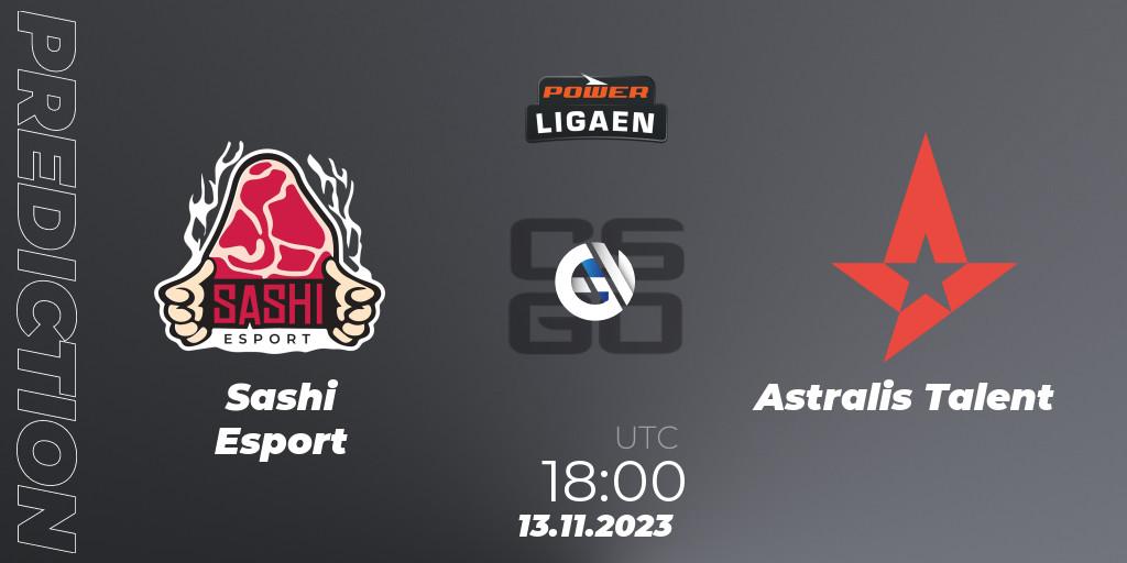  Sashi Esport - Astralis Talent: Maç tahminleri. 13.11.2023 at 18:00, Counter-Strike (CS2), Dust2.dk Ligaen Season 24: Regular Season