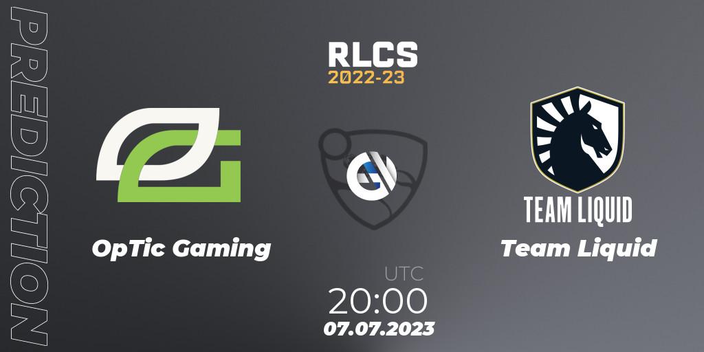 OpTic Gaming - Team Liquid: Maç tahminleri. 07.07.2023 at 19:40, Rocket League, RLCS 2022-23 Spring Major