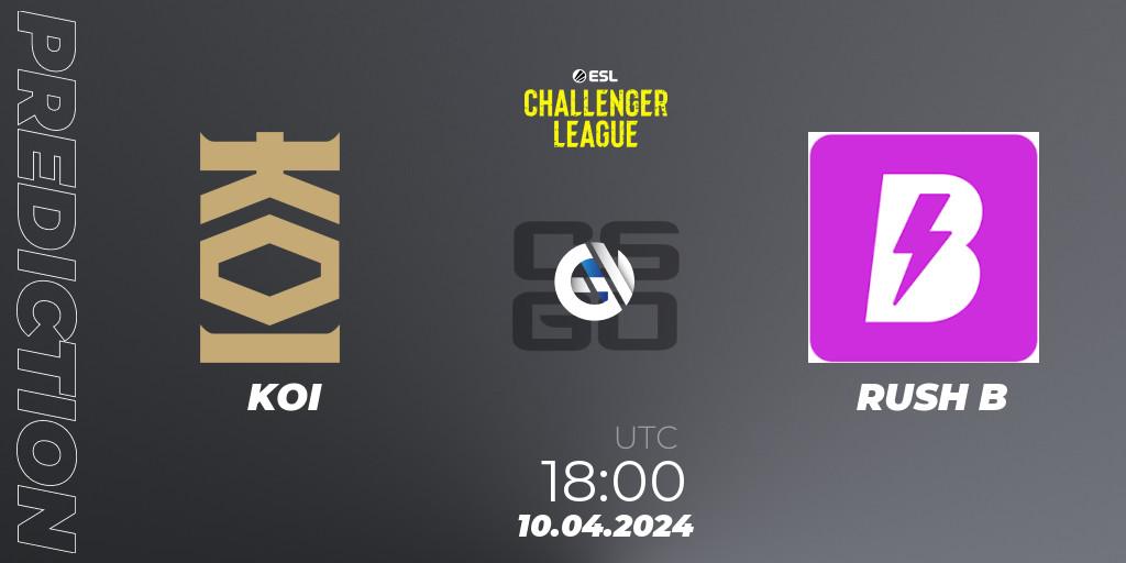 KOI - RUSH B: Maç tahminleri. 10.04.24, CS2 (CS:GO), ESL Challenger League Season 47: Europe