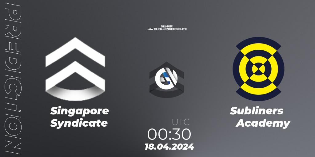 Singapore Syndicate - Subliners Academy: Maç tahminleri. 17.04.2024 at 23:30, Call of Duty, Call of Duty Challengers 2024 - Elite 2: NA