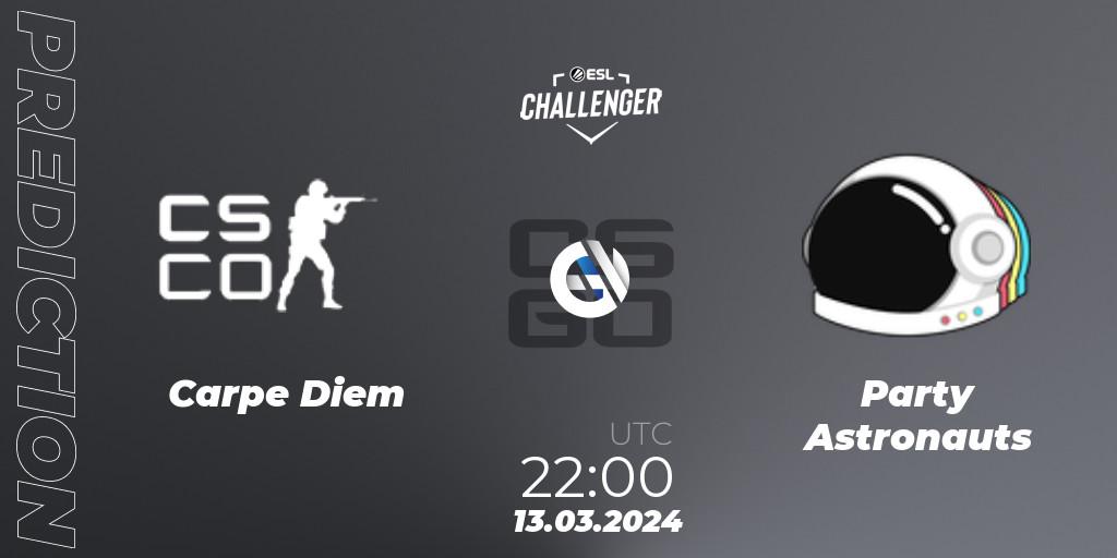 Carpe Diem - Party Astronauts: Maç tahminleri. 13.03.2024 at 22:10, Counter-Strike (CS2), ESL Challenger #57: North American Open Qualifier