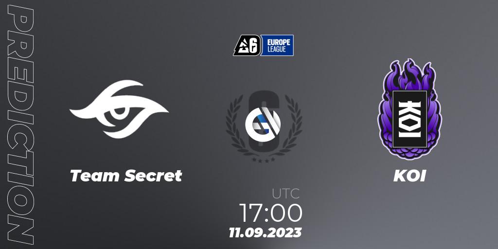 Team Secret - KOI: Maç tahminleri. 11.09.23, Rainbow Six, Europe League 2023 - Stage 2