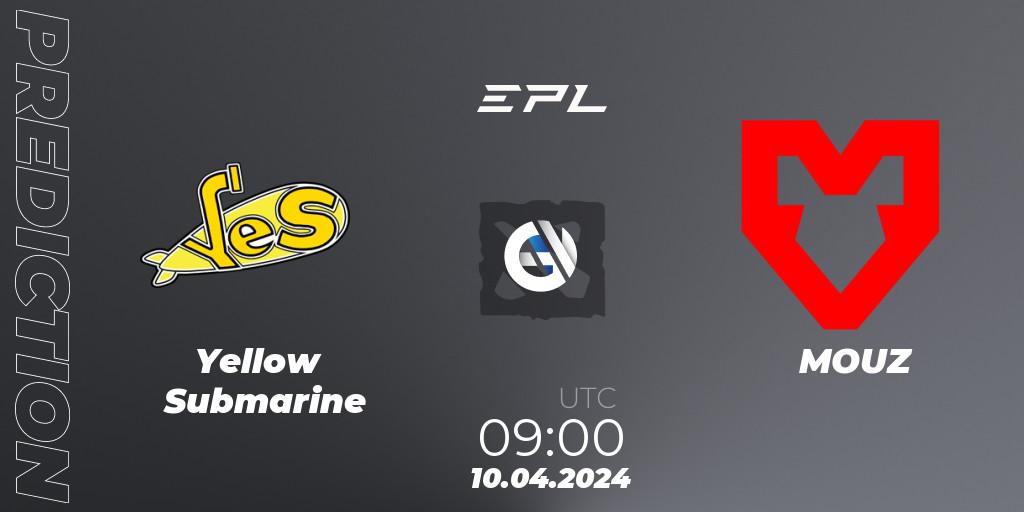 Yellow Submarine - MOUZ: Maç tahminleri. 10.04.24, Dota 2, European Pro League Season 17