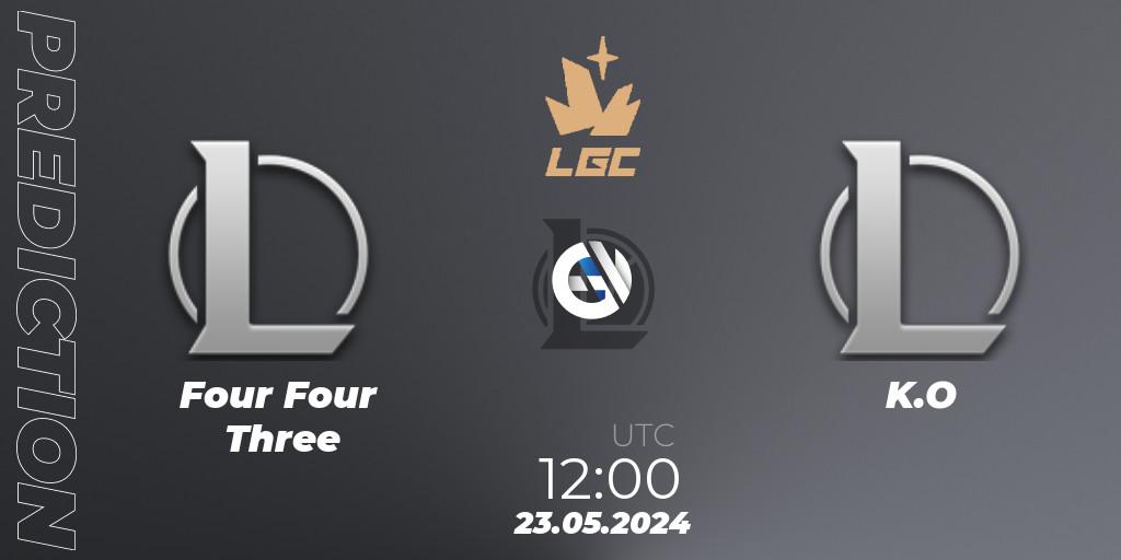 Four Four Three - K.O: Maç tahminleri. 23.05.2024 at 12:00, LoL, Legend Cup 2024