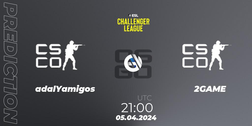 adalYamigos - 2GAME: Maç tahminleri. 05.04.24, CS2 (CS:GO), ESL Challenger League Season 47: South America