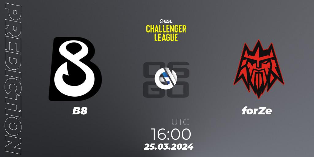 B8 - forZe: Maç tahminleri. 25.03.24, CS2 (CS:GO), ESL Challenger League Season 47: Europe