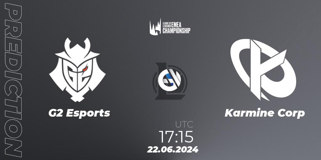 G2 Esports - Karmine Corp: Maç tahminleri. 22.06.2024 at 17:15, LoL, LEC Summer 2024 - Regular Season
