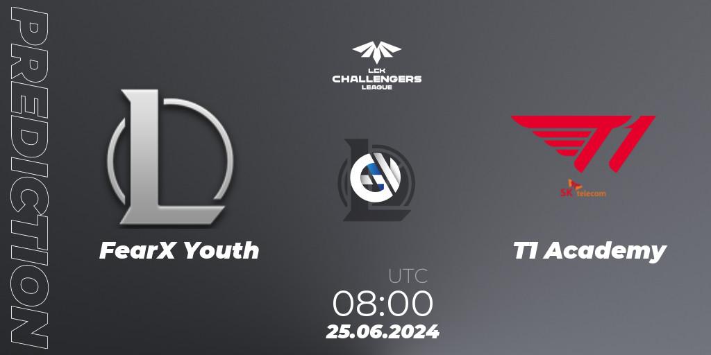 FearX Youth - T1 Academy: Maç tahminleri. 25.06.2024 at 08:00, LoL, LCK Challengers League 2024 Summer - Group Stage