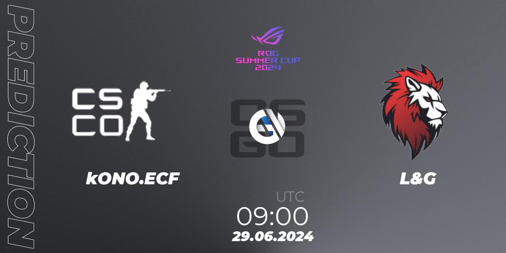 kONO.ECF - L&G: Maç tahminleri. 29.06.2024 at 10:50, Counter-Strike (CS2), Gameinside.ua ROG Summer Cup 2024