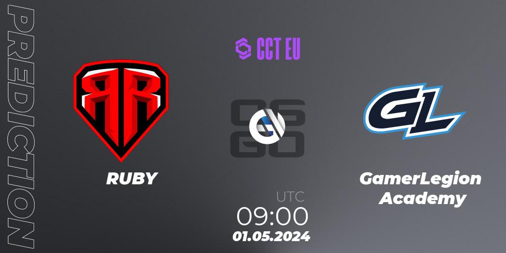 RUBY - GamerLegion Academy: Maç tahminleri. 01.05.2024 at 09:00, Counter-Strike (CS2), CCT Season 2 Europe Series 2 