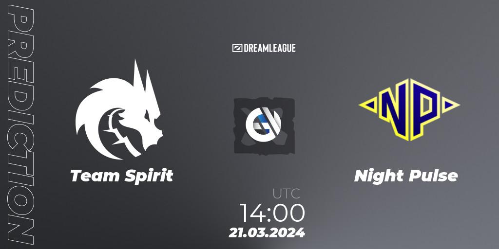 Team Spirit - Night Pulse: Maç tahminleri. 21.03.24, Dota 2, DreamLeague Season 23: Eastern Europe Closed Qualifier
