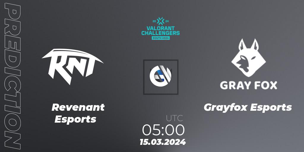 Revenant Esports - Grayfox Esports: Maç tahminleri. 15.03.24, VALORANT, VALORANT Challengers 2024: South Asia Split 1 - Cup 1