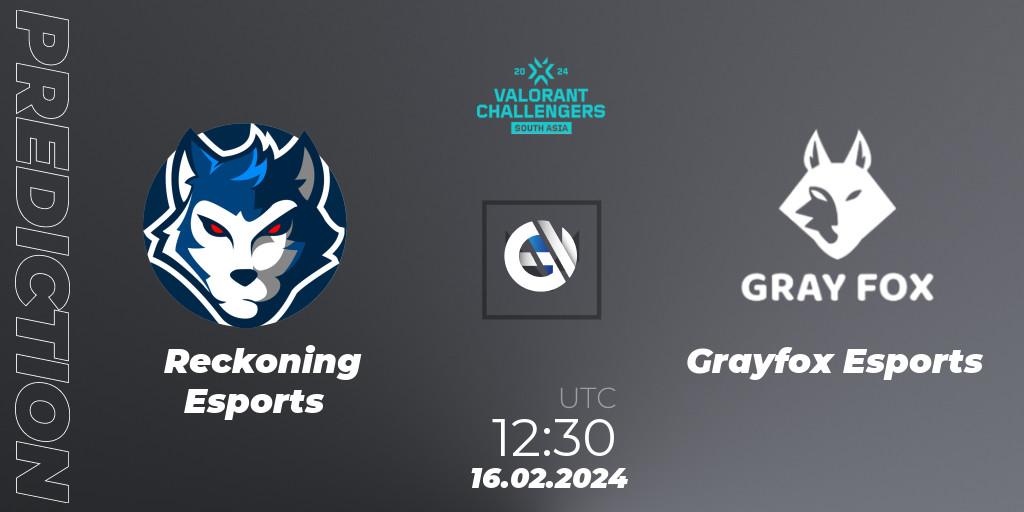 Reckoning Esports - Grayfox Esports: Maç tahminleri. 16.02.24, VALORANT, VALORANT Challengers 2024: South Asia Split 1 - Cup 1