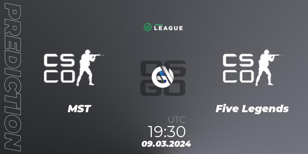 MST - Five Legends: Maç tahminleri. 09.03.2024 at 19:30, Counter-Strike (CS2), ESEA Season 48: Main Division - Europe