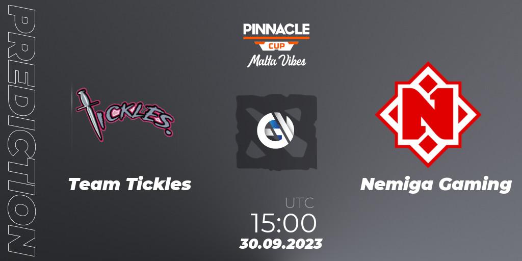 Team Tickles - Nemiga Gaming: Maç tahminleri. 30.09.2023 at 09:00, Dota 2, Pinnacle Cup: Malta Vibes #4