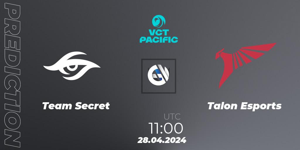 Team Secret - Talon Esports: Maç tahminleri. 28.04.24, VALORANT, VALORANT Champions Tour 2024: Pacific League - Stage 1 - Group Stage