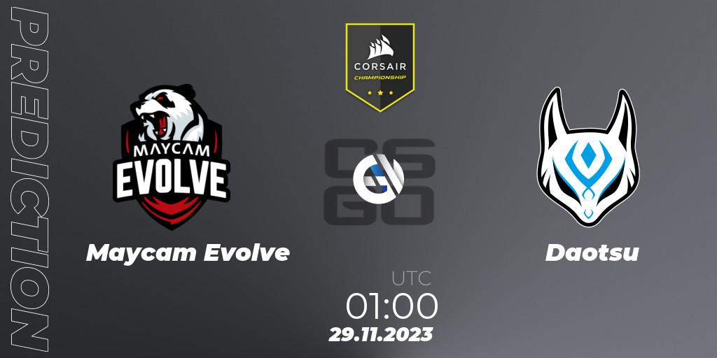 Maycam Evolve - Daotsu: Maç tahminleri. 29.11.2023 at 01:00, Counter-Strike (CS2), Corsair Championship 2023