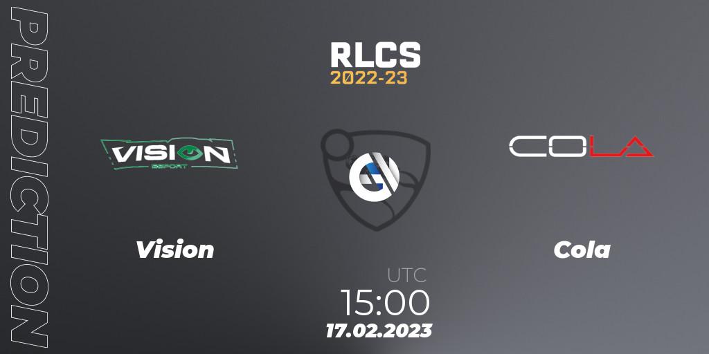 Vision - Cola: Maç tahminleri. 17.02.2023 at 15:00, Rocket League, RLCS 2022-23 - Winter: Middle East and North Africa Regional 2 - Winter Cup