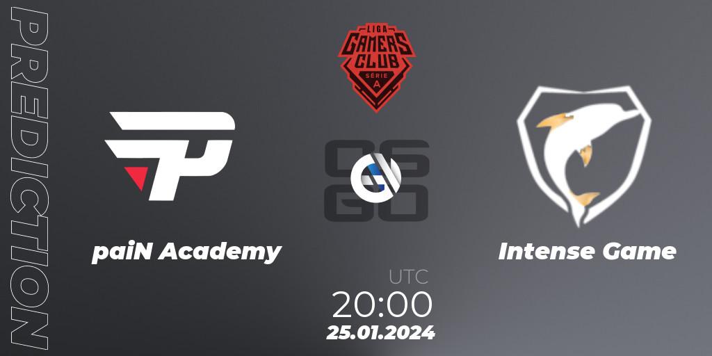 paiN Academy - Intense Game: Maç tahminleri. 24.01.2024 at 20:00, Counter-Strike (CS2), Gamers Club Liga Série A: January 2024