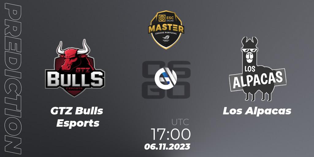 GTZ Bulls Esports - Los Alpacas: Maç tahminleri. 06.11.23, CS2 (CS:GO), Master League Portugal Season 12: Online Stage