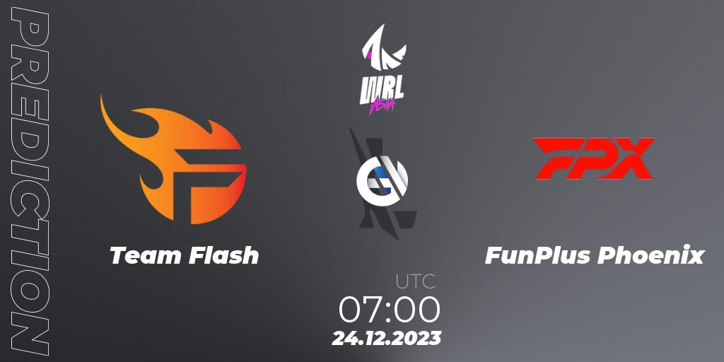 Team Flash - FunPlus Phoenix: Maç tahminleri. 24.12.2023 at 07:00, Wild Rift, WRL Asia 2023 - Season 2 - Regular Season