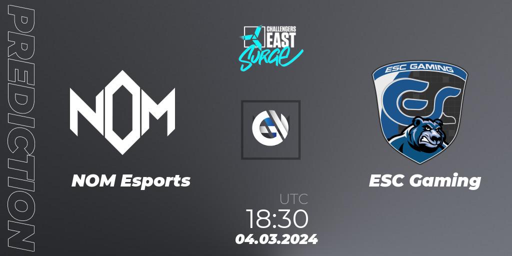 NOM Esports - ESC Gaming: Maç tahminleri. 04.03.2024 at 18:50, VALORANT, VALORANT Challengers 2024 East: Surge Split 1