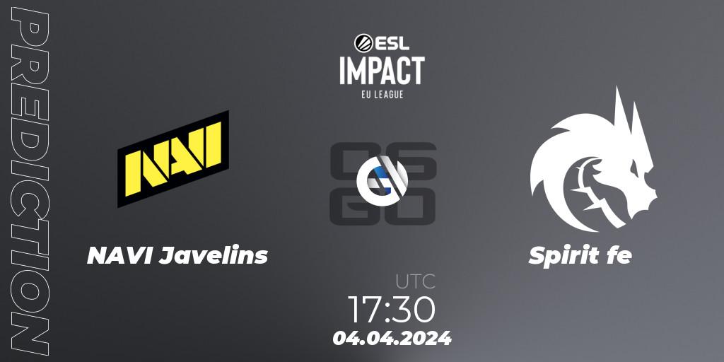 NAVI Javelins - Spirit fe: Maç tahminleri. 04.04.2024 at 17:30, Counter-Strike (CS2), ESL Impact League Season 5: Europe