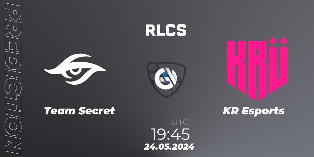 Team Secret - KRÜ Esports: Maç tahminleri. 25.05.2024 at 22:00, Rocket League, RLCS 2024 - Major 2: SAM Open Qualifier 6