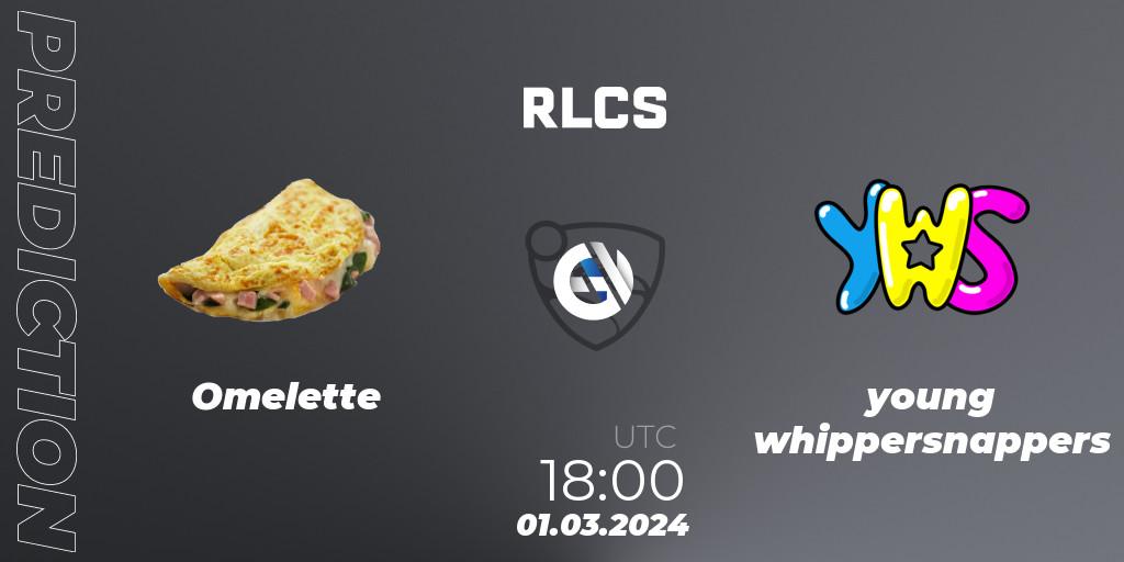 Omelette - young whippersnappers: Maç tahminleri. 01.03.2024 at 18:00, Rocket League, RLCS 2024 - Major 1: North America Open Qualifier 3