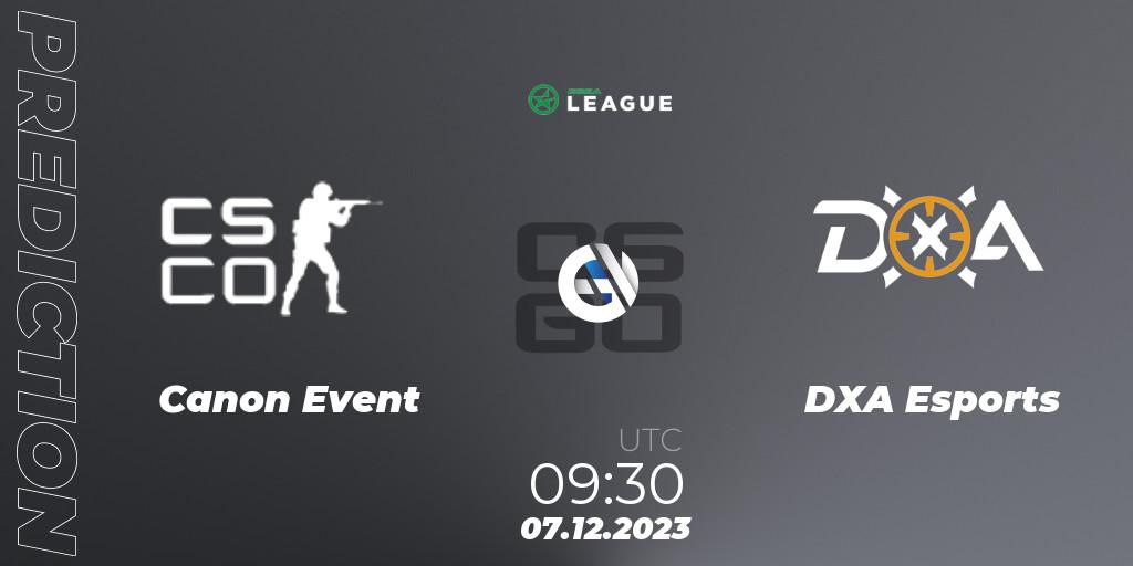 Canon Event - DXA Esports: Maç tahminleri. 07.12.2023 at 10:00, Counter-Strike (CS2), ESEA Season 47: Open Division - Oceania