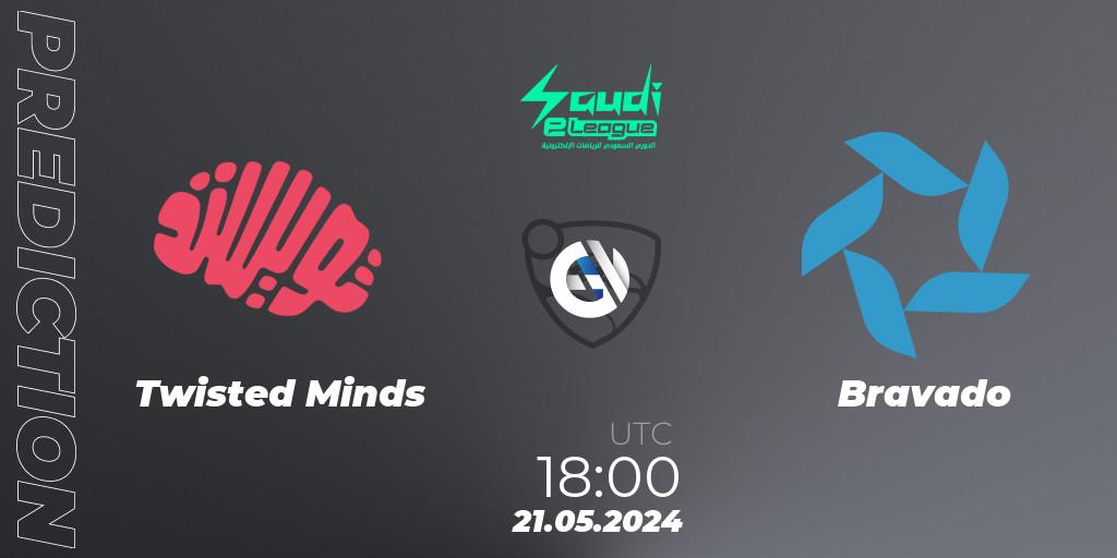 Twisted Minds - Bravado: Maç tahminleri. 21.05.2024 at 18:00, Rocket League, Saudi eLeague 2024 - Major 2: Online Major Phase 1